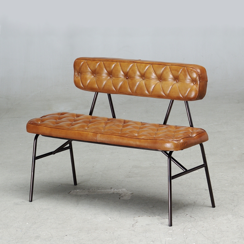 Harrow Leather Bench With Back Andy Thornton