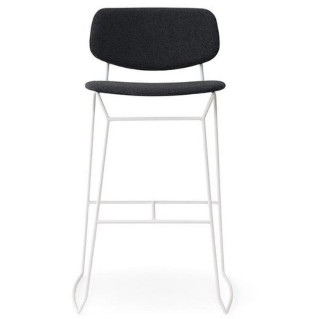 Doll Bar Stool In Steel, Fully Upholstered 