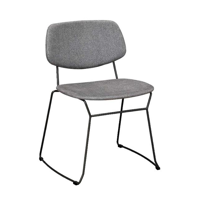 Doll Stackable Side Chair In Steel, Sled Legs