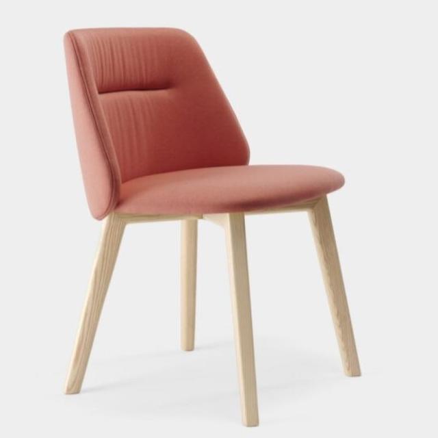 Karima Side Chair, Wooden Legs 