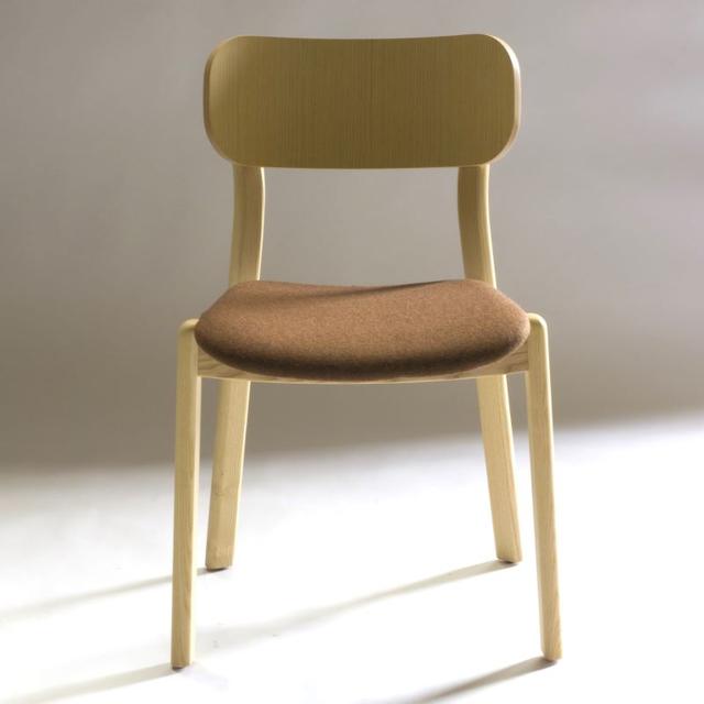 Kiyumi Wood Side Chair, Upholstered Seat