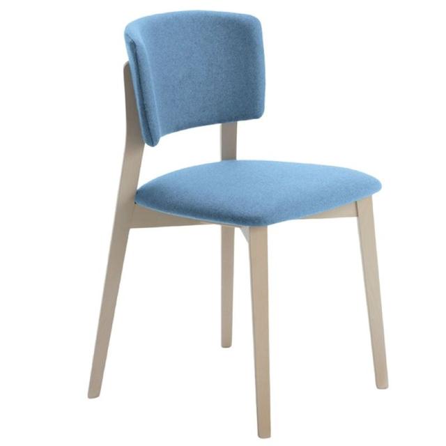 Wrap Side Chair, Wooden Legs, Fully Upholstered