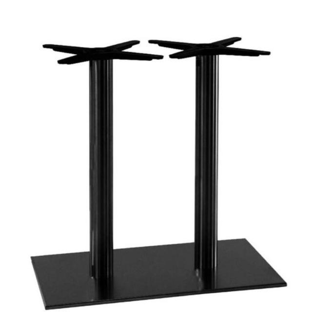 Inox 4460 Rectangular Table Base, Round Column, Black Cast Iron 