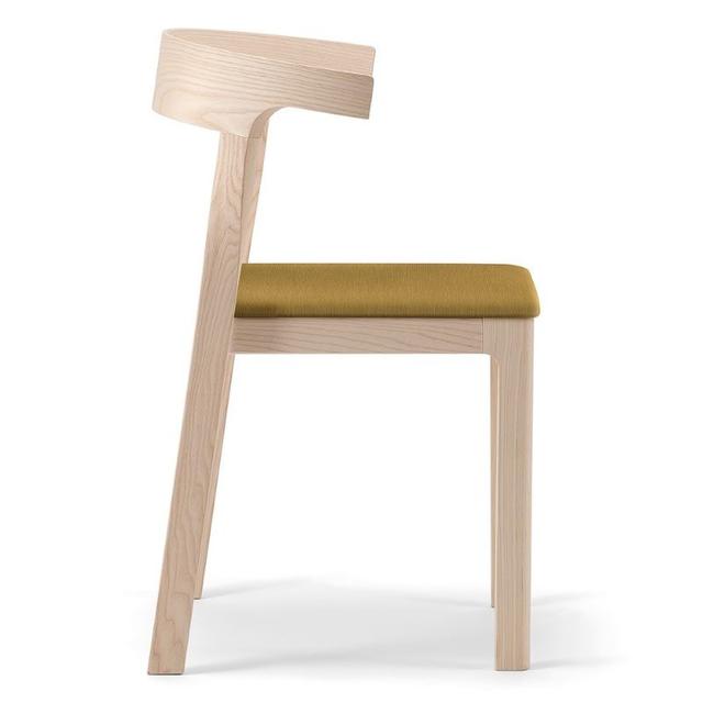 Torso Stackable Side Chair, Upholstered Seat