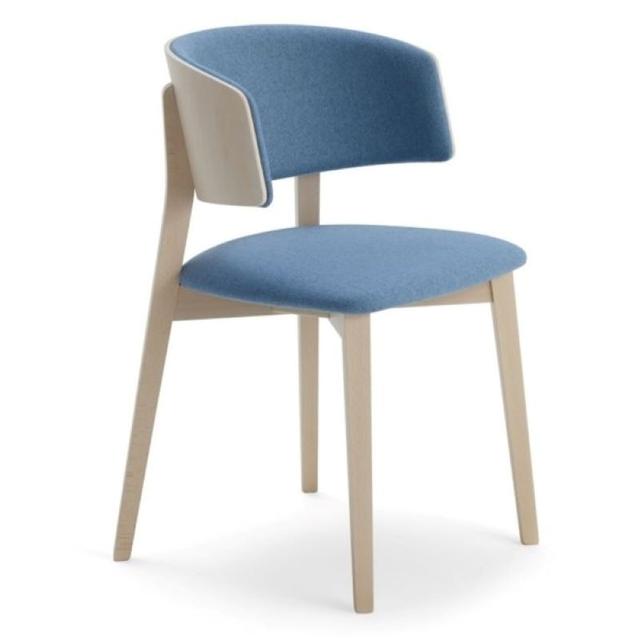 Wrap Armchair, Wooden Legs, Upholstered Seat and Inner Back