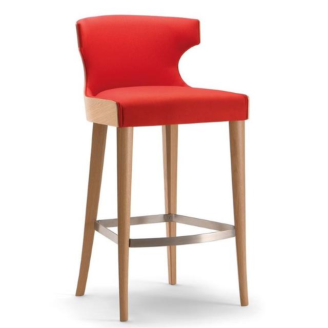 Xie Bar Stool, Upholstered Seat and Inner Back