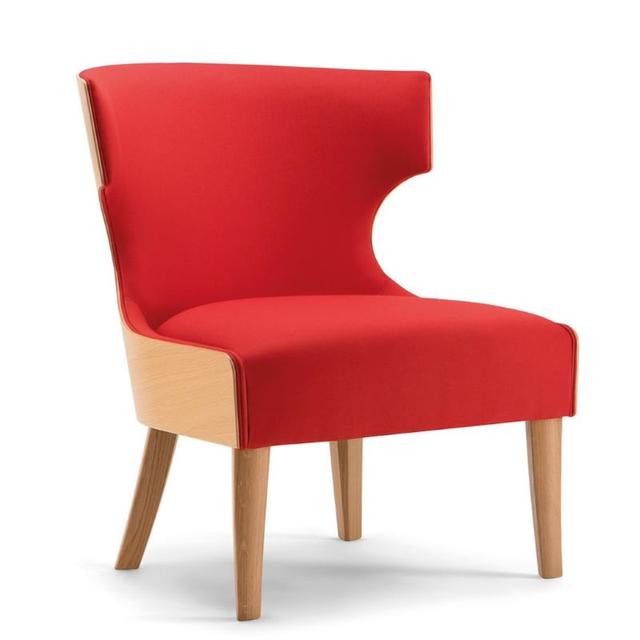 Xie Lounge Chair, Upholstered Seat and Inner Back