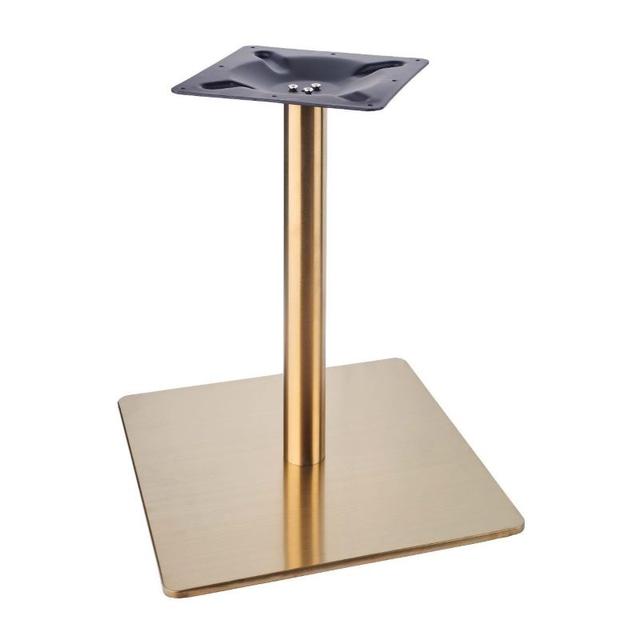 Zeus Large Square Dining Table Base, Vintage Brass