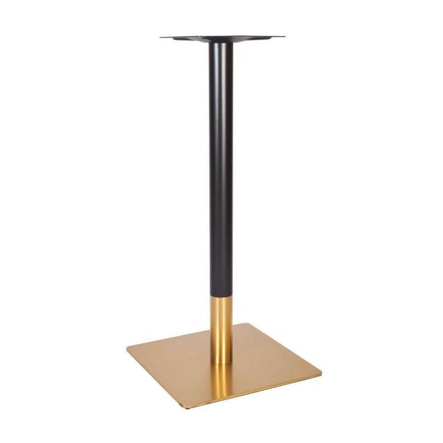 Zeus Large Square Poseur Table Base- Vintage Brass and Black