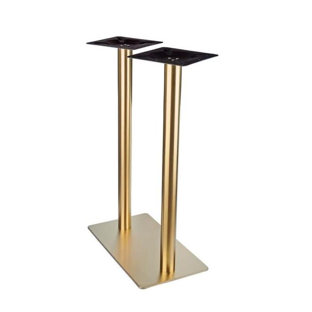 Zeus Twin Pedestal Poseur Table Base - Vintage Brass