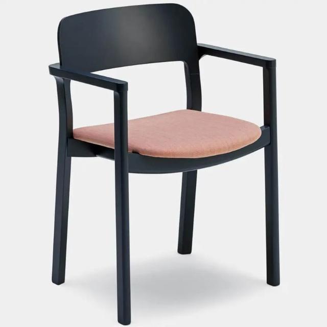 Hart Stackable Armchair, Upholstered Seat