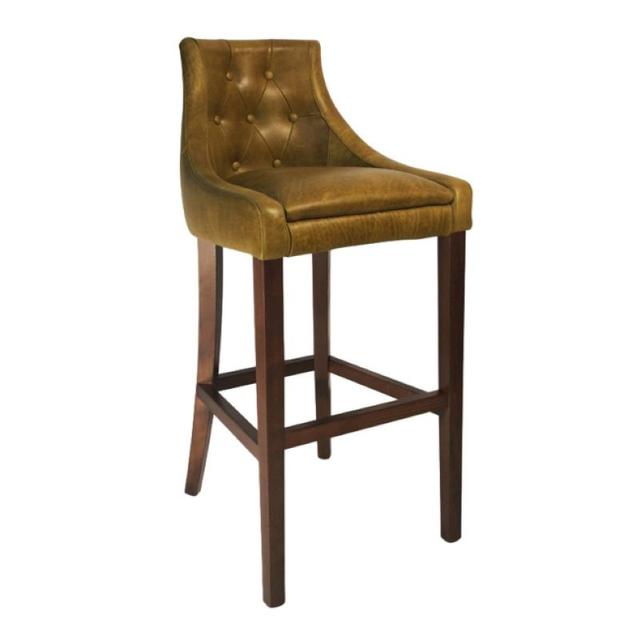 Nina Bar Stool, Buttoned Back