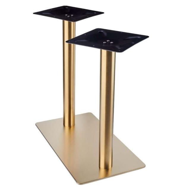 Zeus Twin Pedestal Table Base - Vintage Brass
