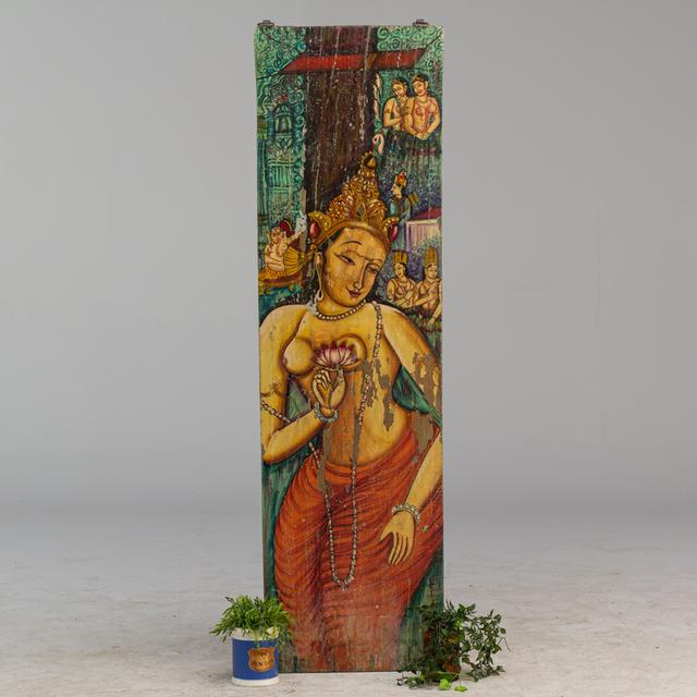 Indian Painting On Wooden Board 0439