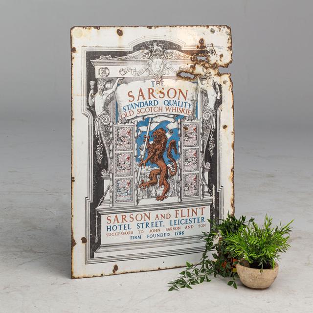 Sarsons Whiskies Enamel Sign