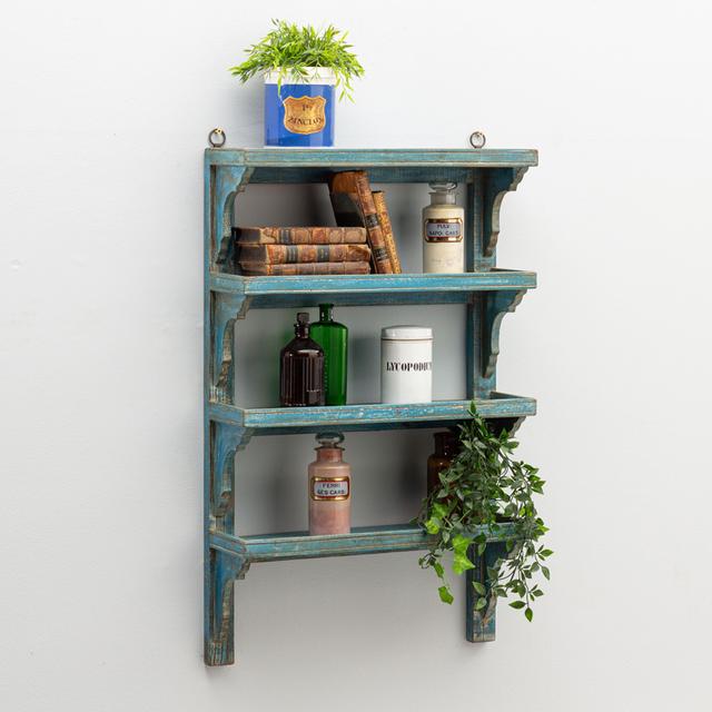 Antique Blue Shelving Unit