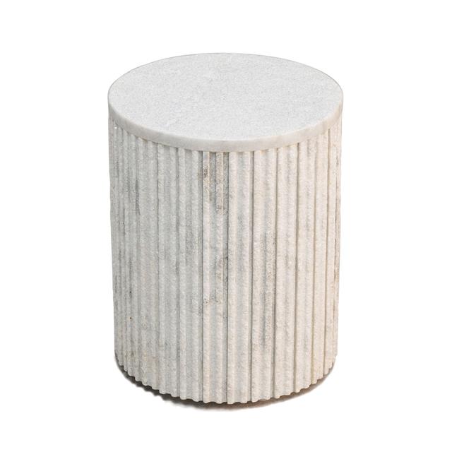 Ribbed Marble side table