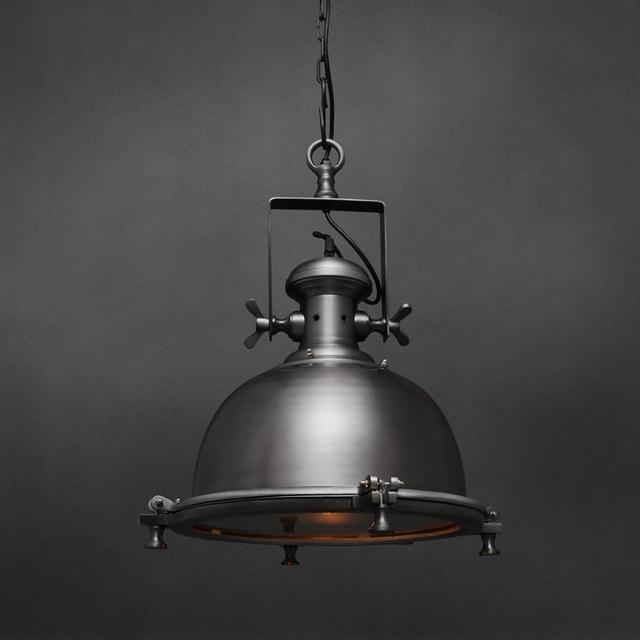 Industrial pendant in antique zinc finish