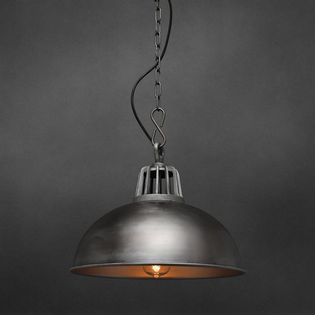 Industrial Pendant In Polished Zinc Finish