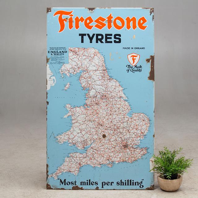 Firestones Enamel Sign