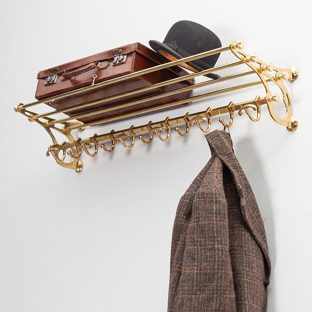 Train Luggage Rack, Polished Brass