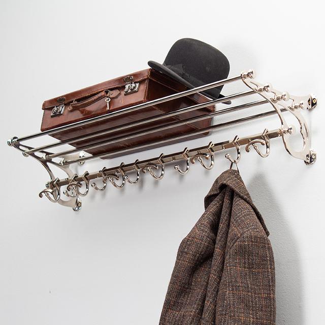 Train Luggage Rack, Polished Nickel