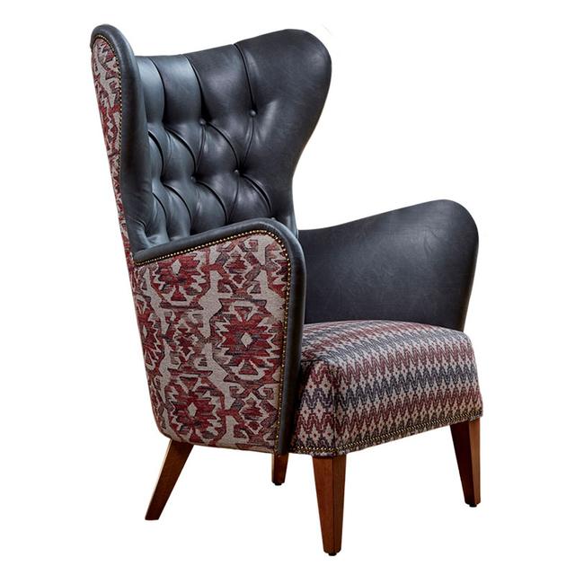 Duke Lounge Chair, Upholstered With Button Back