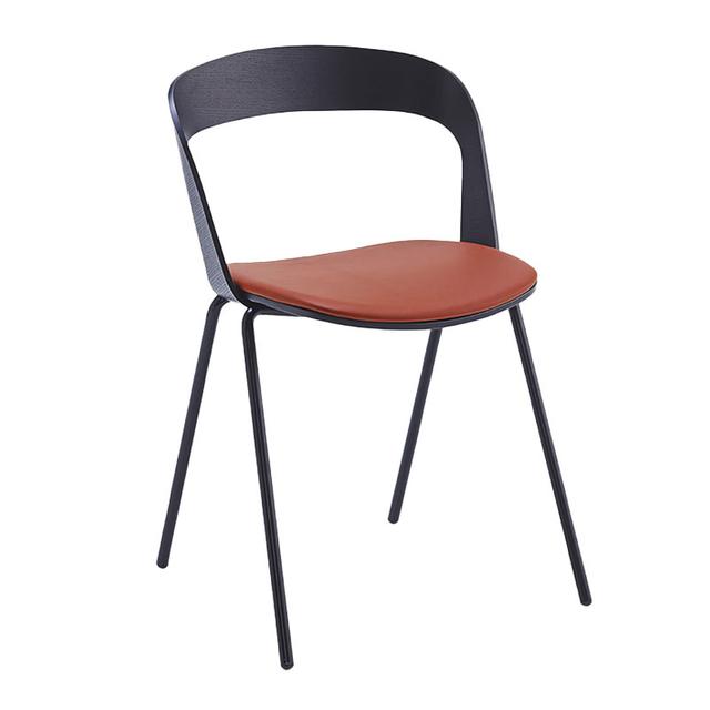 Maki Stackable Side Chair, Upholstered Seat