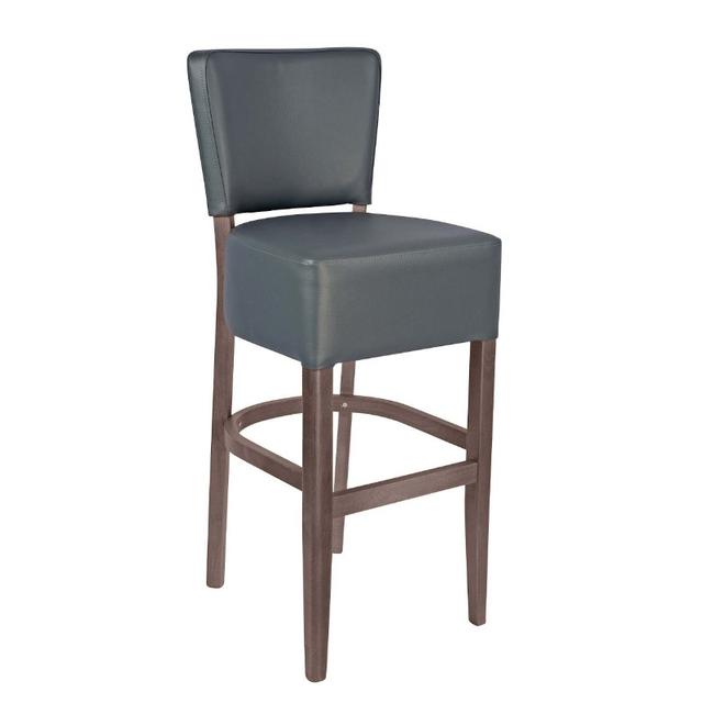 Como Bar Stool In Grey Faux Leather