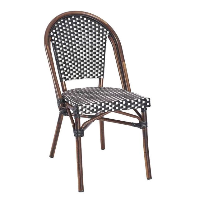 Carcassonne Stackable Side Chair, Black And White