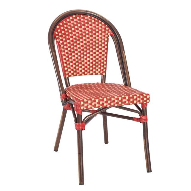Carcassonne Stackable Side Chair, Red And Cream