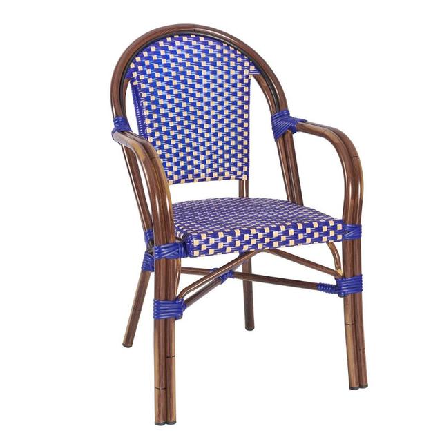 Carcassonne Stackable Armchair, Blue And Cream