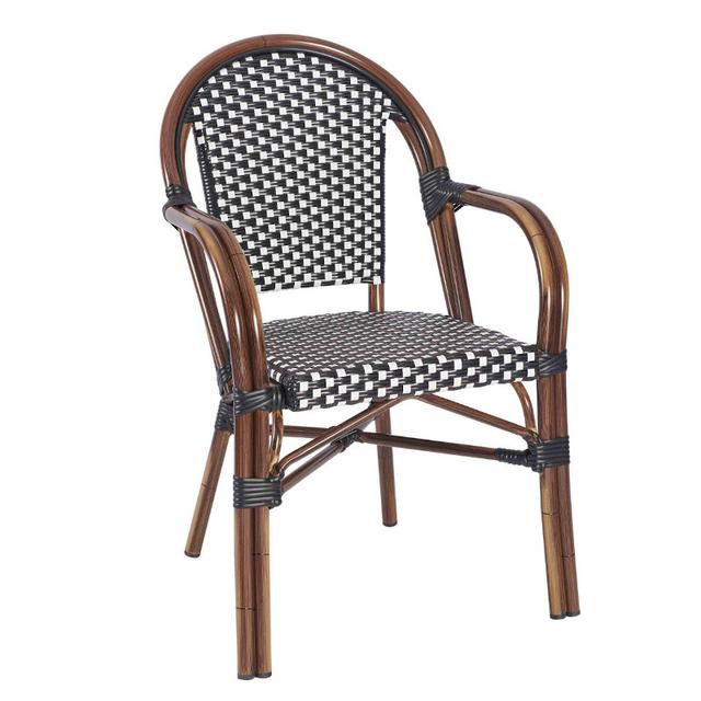 Carcassonne Stackable Armchair, Black And White
