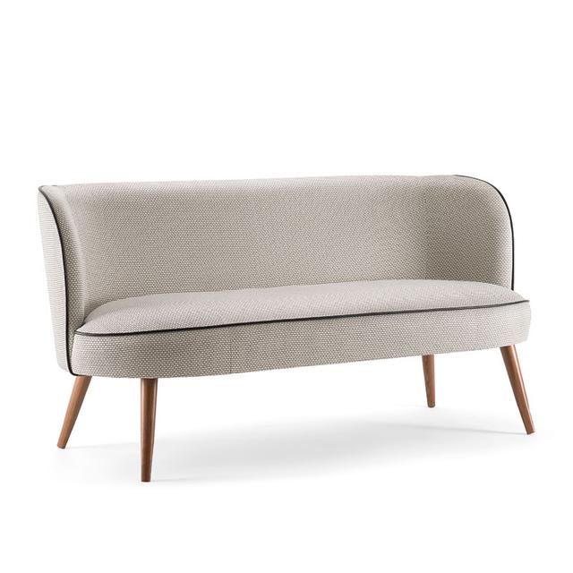 Candy Two Seat Sofa, Wood Legs