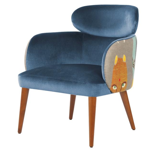 Diamond Lounge Chair, Wood Frame