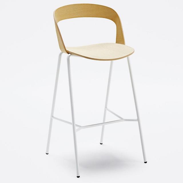 Maki Bar Stool, Wooden Seat