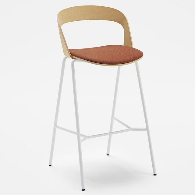 Maki Bar Stool, Upholstered Seat