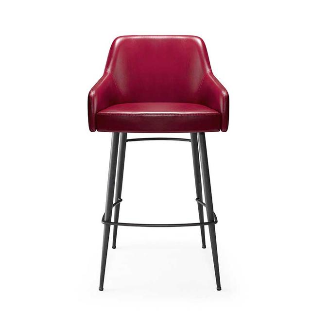 Yvonne Beta Bar Stool Low Arms, Metal Legs