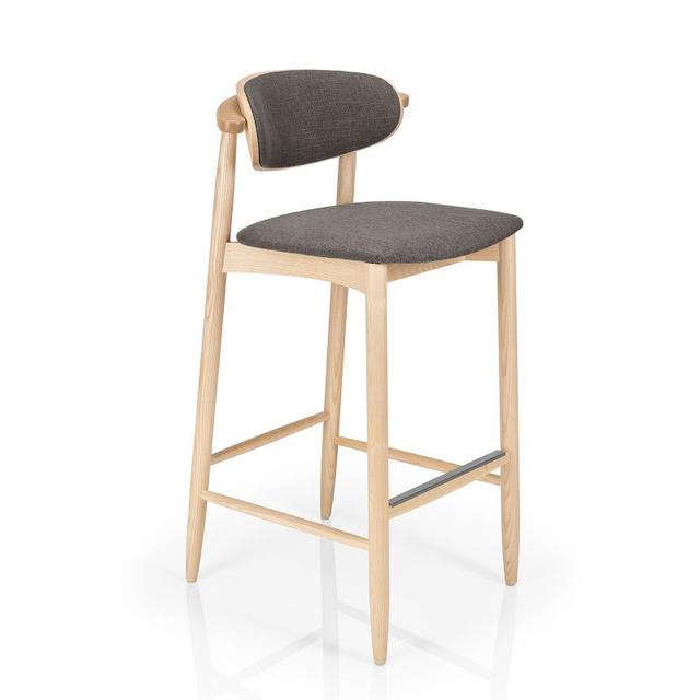 Joanne Bar Stool, Upholstered Seat, Part Upholstered Back