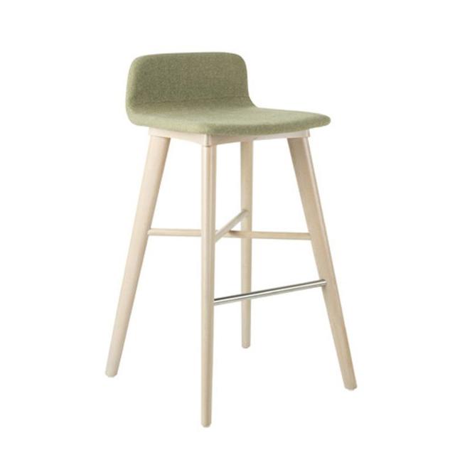 Tecla Bar Stool, Wooden Legs