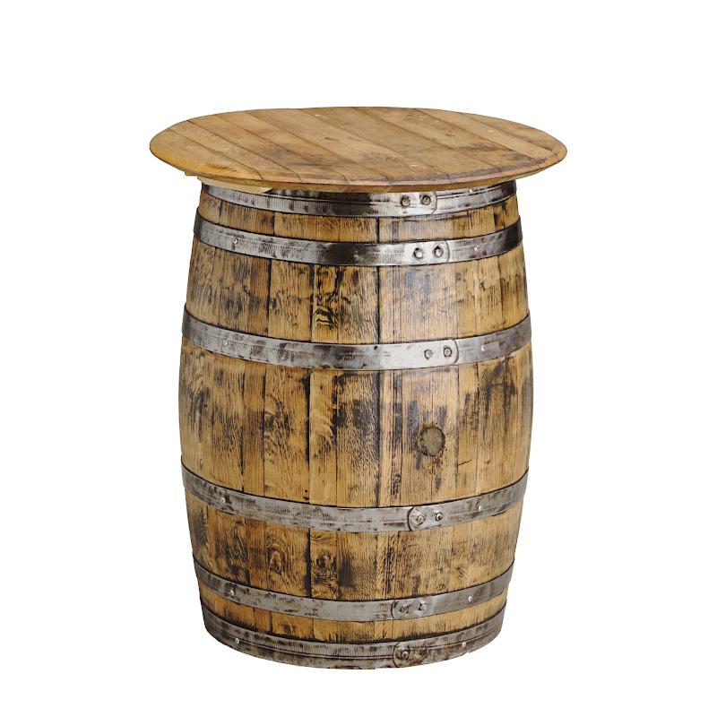 Lacquered whisky barrel table