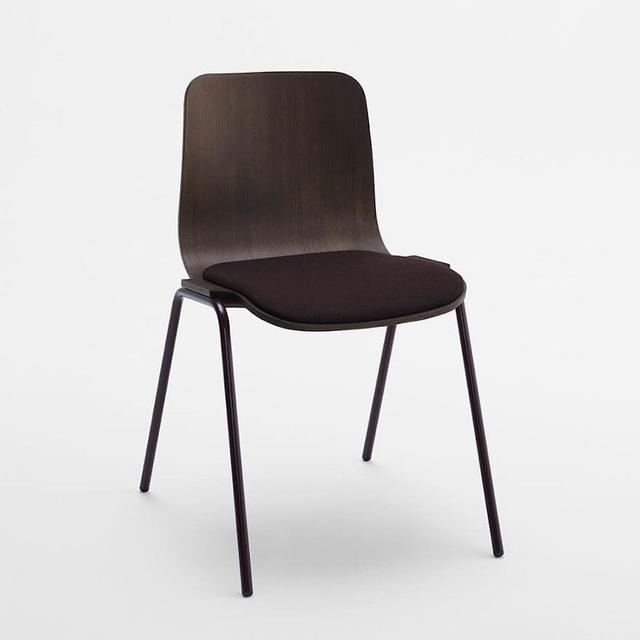 Tipi Stackable Side Chair, Metal Legs, Upholstered Seat