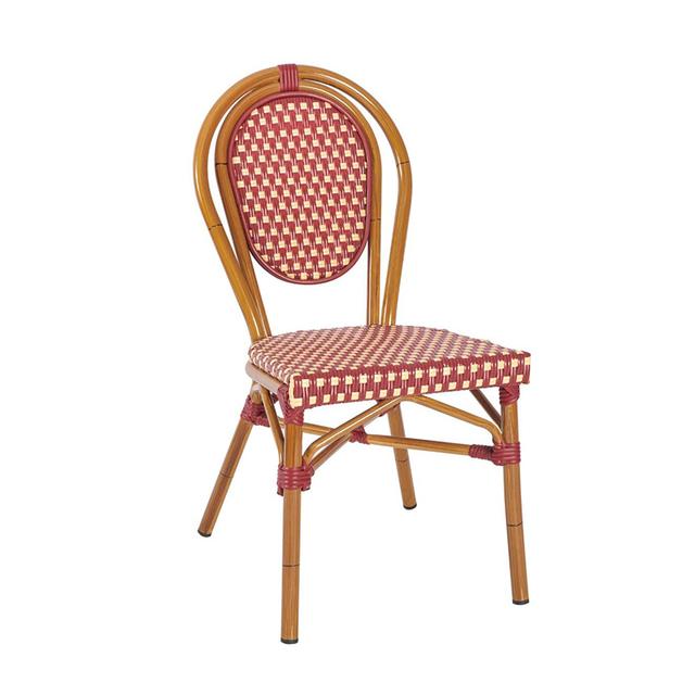 Marseille Stackable Side Chair, Red And Cream