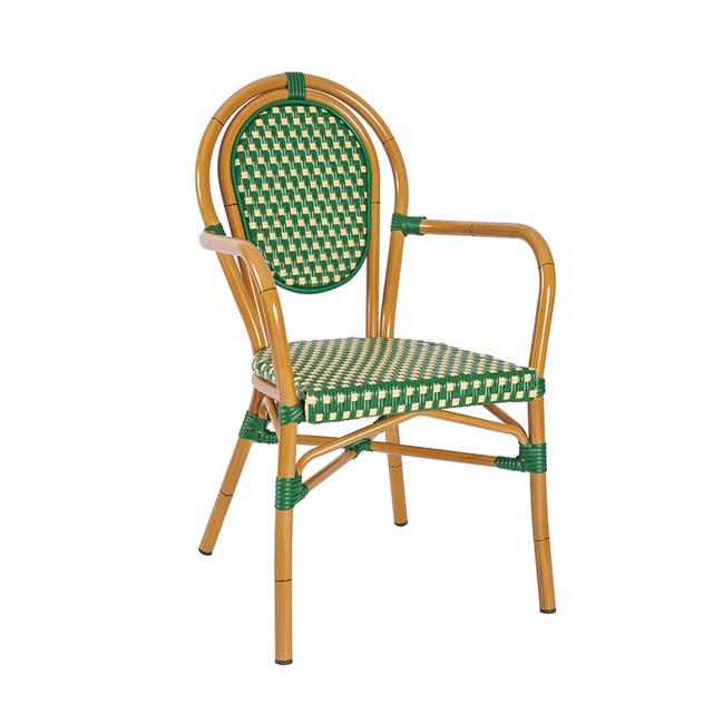 Marseille Stackable Armchair, Green And Cream