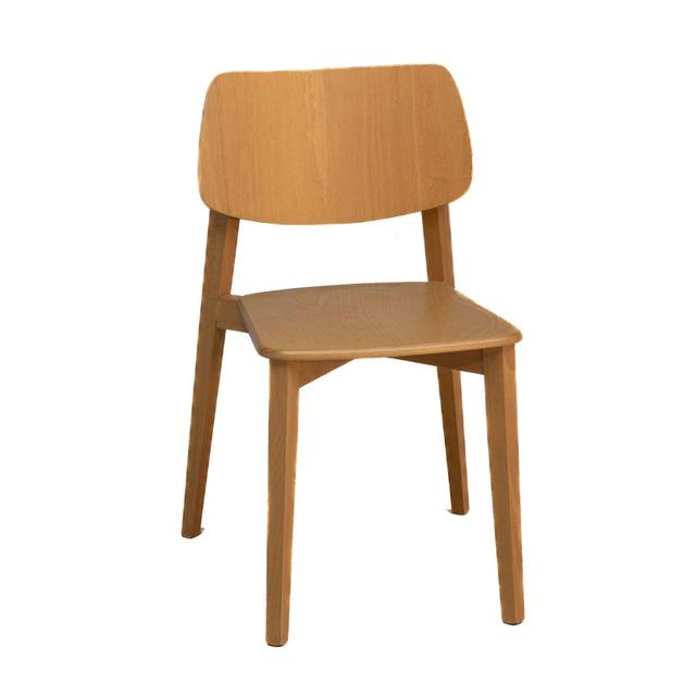 Alma Stackable Side Chair, Wooden Seat and Back