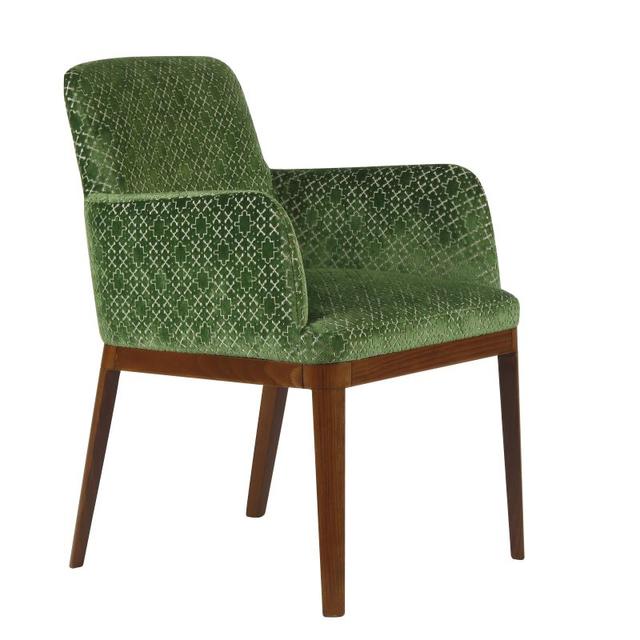 Boston Armchair, Wood Frame, Plain Back