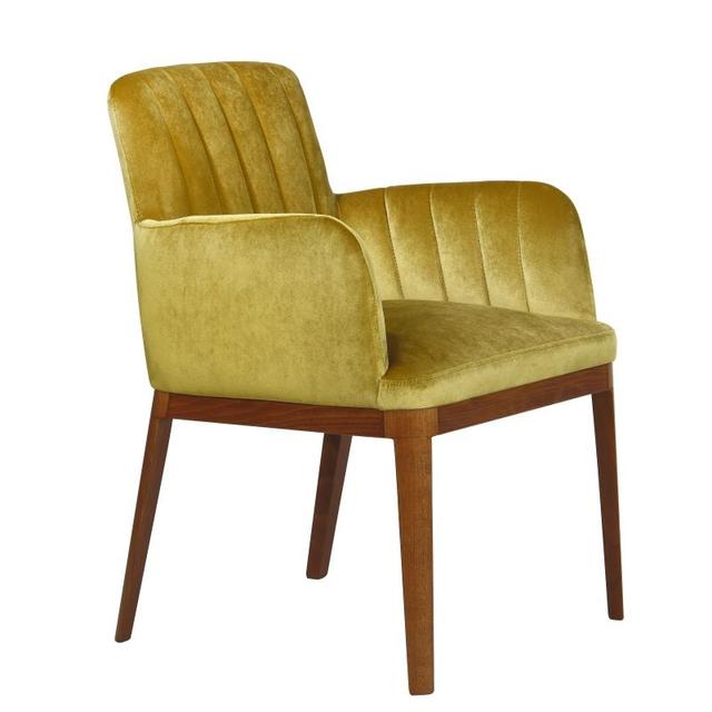 Boston Armchair, Wood Frame, Fluted Back