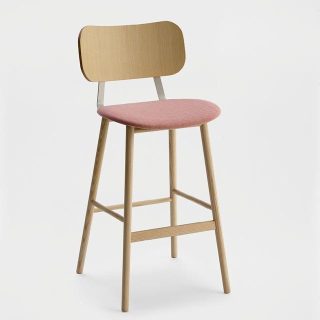 Viki Bar Stool, Upholstered Seat