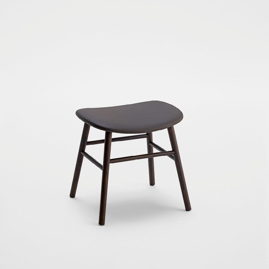 Vicky low stool with upholstered seat