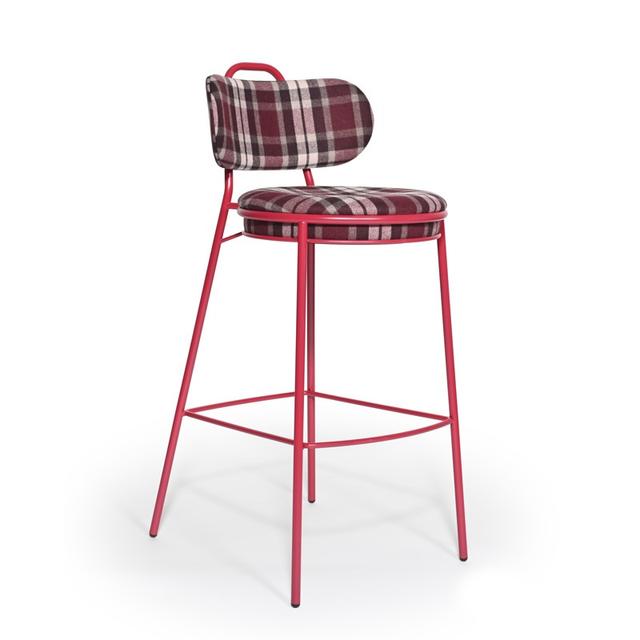 Eman Bar Stool, Upholstered Seat and Inner back